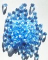100 4x6mm Transparent Light Sapphire Drop Beads